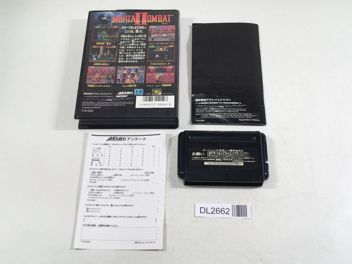 DL2662 Mortal Kombat II Kyuukyoku Shinken BOXED Mega Drive Genesis