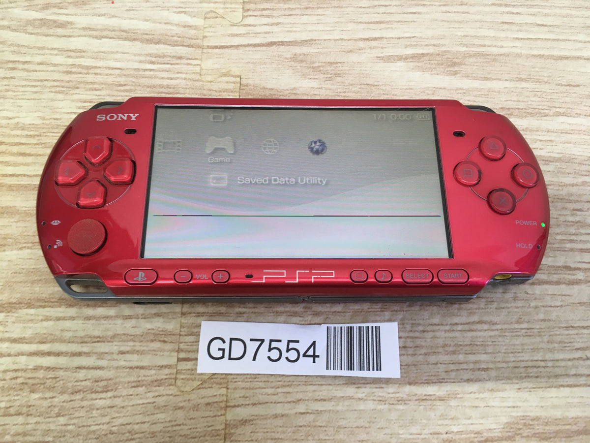 GD7554 Plz Read Item Condi PSP-3000 RADIANT RED SONY PSP