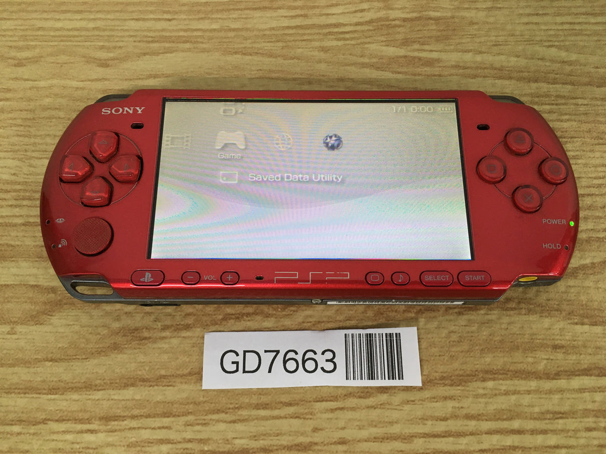 GD7663 Plz Read Item Condi PSP-3000 RADIANT RED SONY PSP