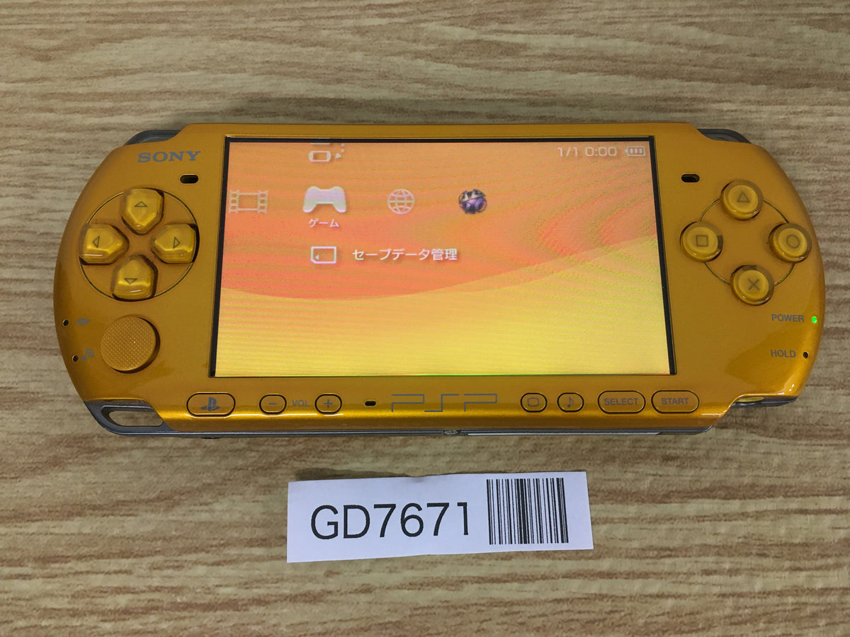 PSPとソフト11点。 GD7671 Plz Read Item Condi PSP-3000 BRIGHT YELLOW SONY PSP