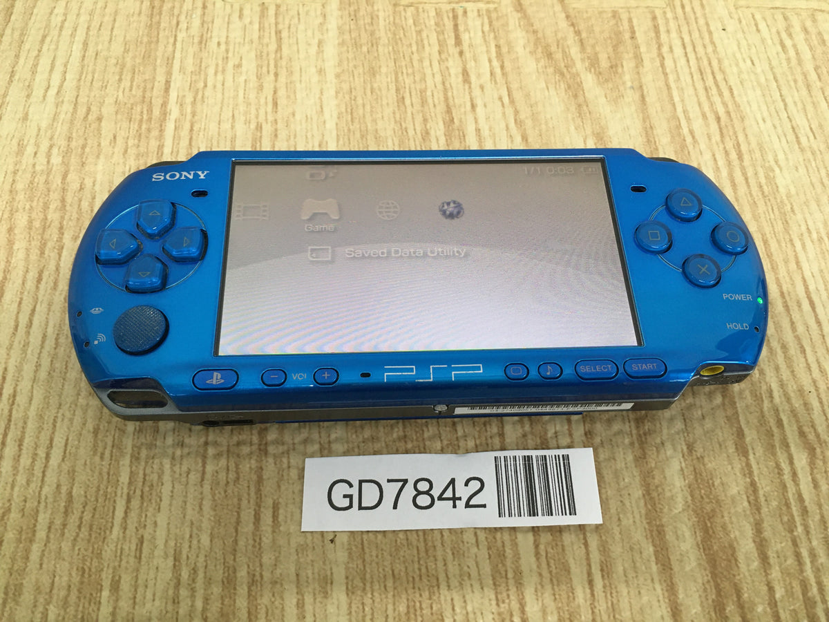 GD7842 Plz Read Item Condi PSP-3000 VIBRANT BLUE SONY PSP
