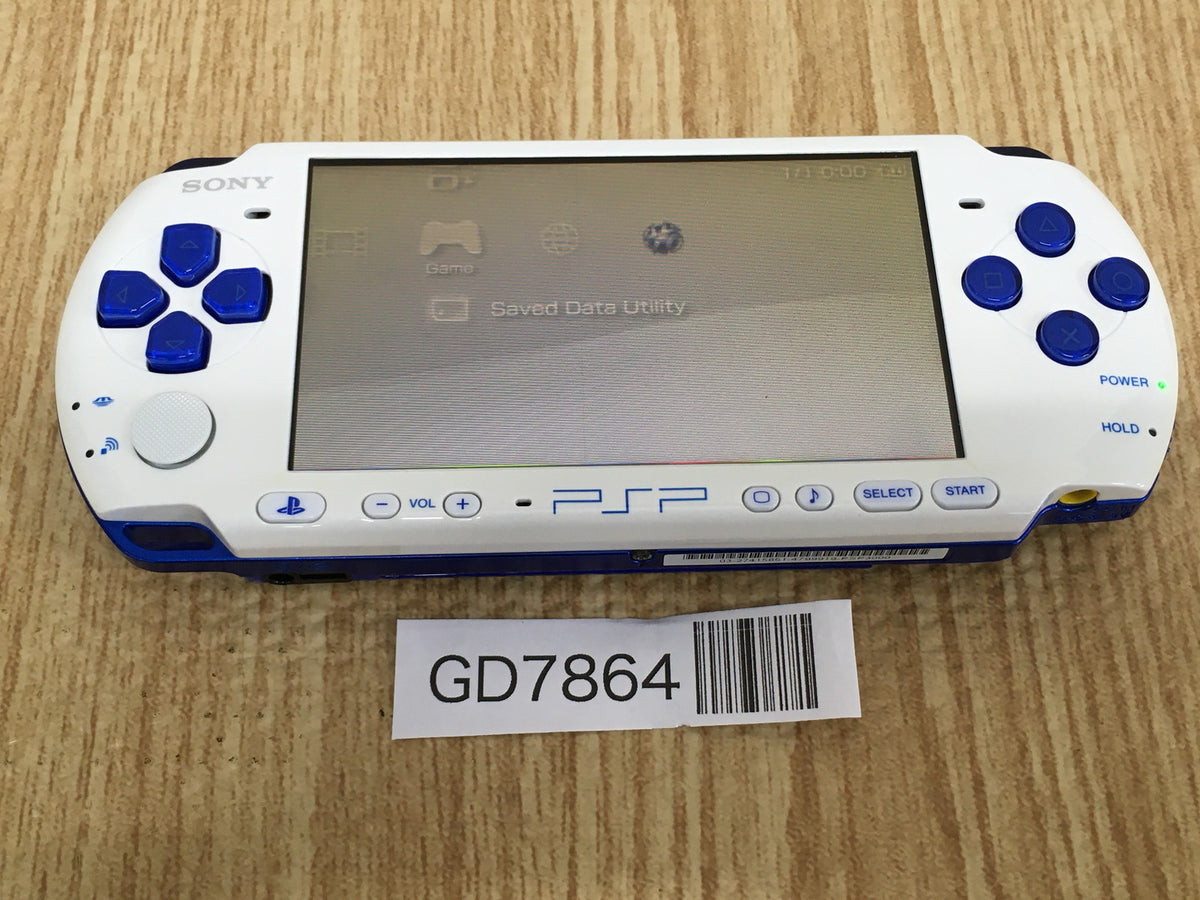 GD7864 Plz Read Item Condi PSP-3000 WHITE & BLUE SONY PSP