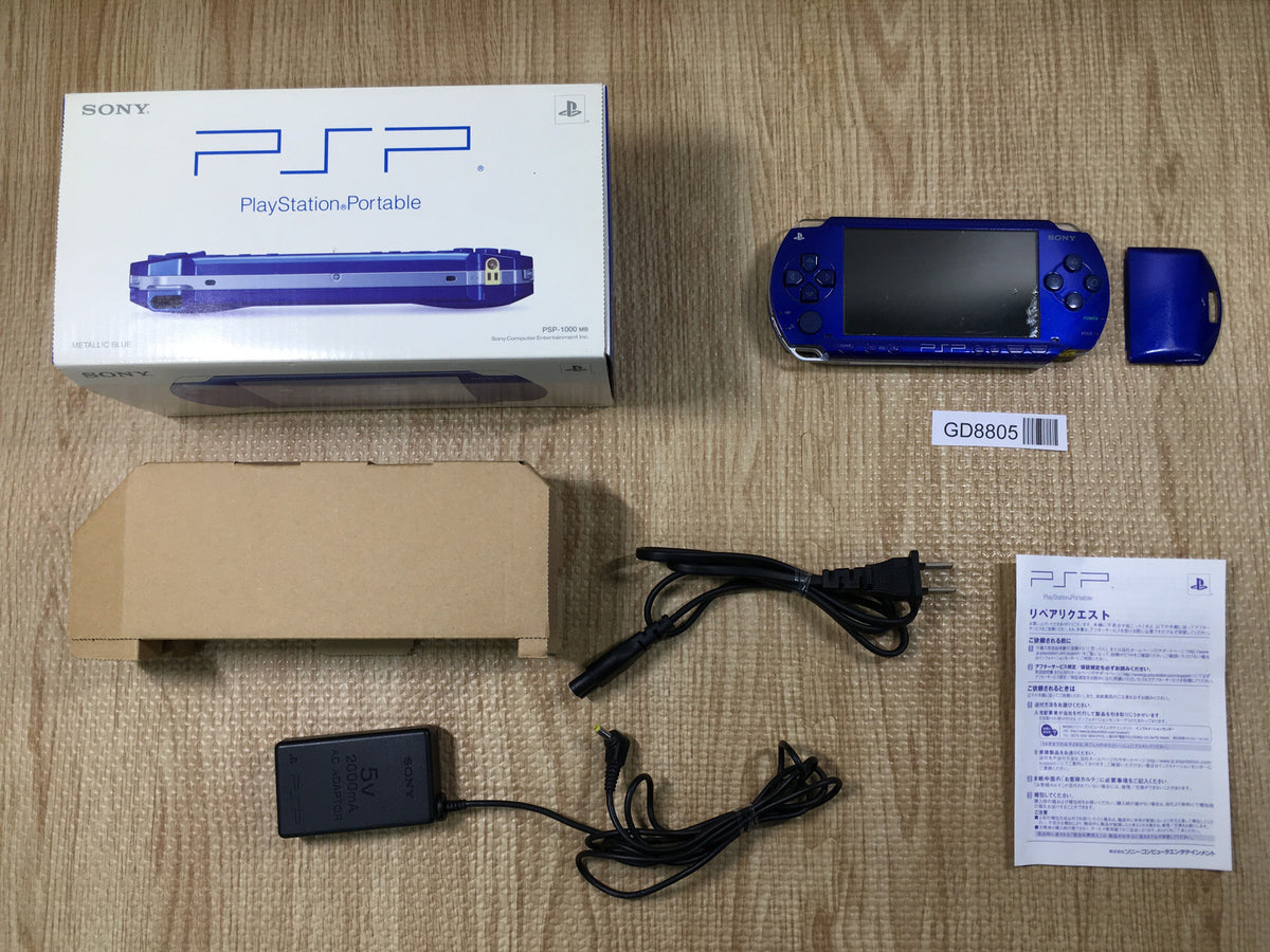 GD8805 Tested Working - PSP-1000 METALLIC BLUE BOXED SONY PSP
