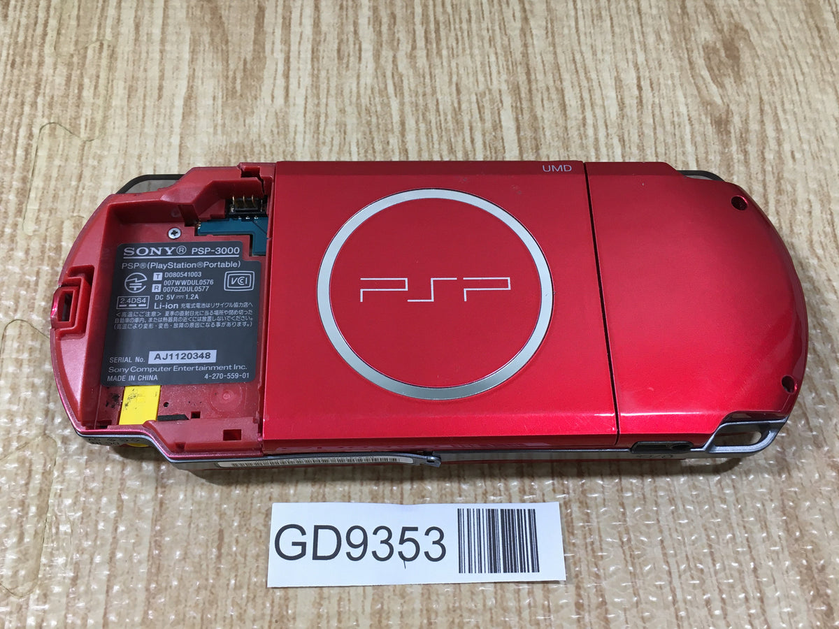 PSP-3000 RADIANT RED SONY PSP Console Japan - Not Working GD9353