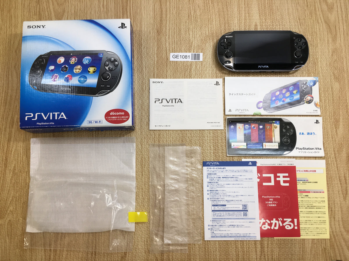 GE1081 Tested Working - PS Vita PCH-1000 CRYSTAL BLACK Console