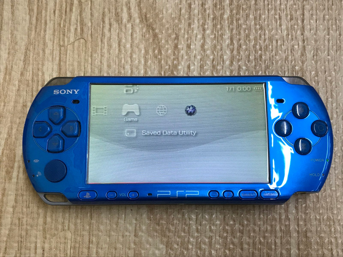 PSP-3000 VIBRANT BLUE Console Boxed Japan - Tested Working GE1687