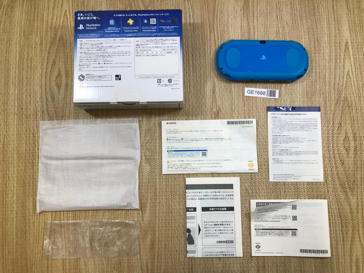 PS Vita PCH-2000 AQUA BLUE Console Boxed Japan - Tested Working