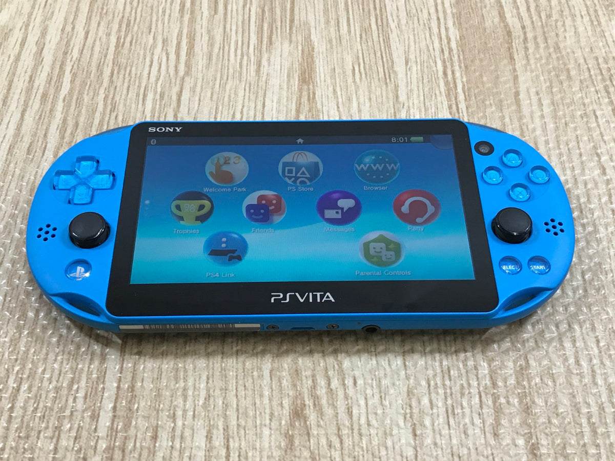 PS Vita PCH-2000 AQUA BLUE Console Boxed Japan - Tested Working