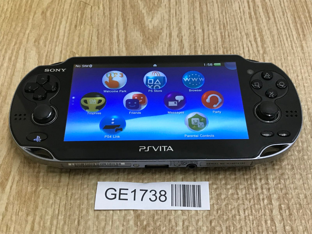 PS Vita PCH-1000 CRYSTAL BLACK Console Japan - With Defects GE1738