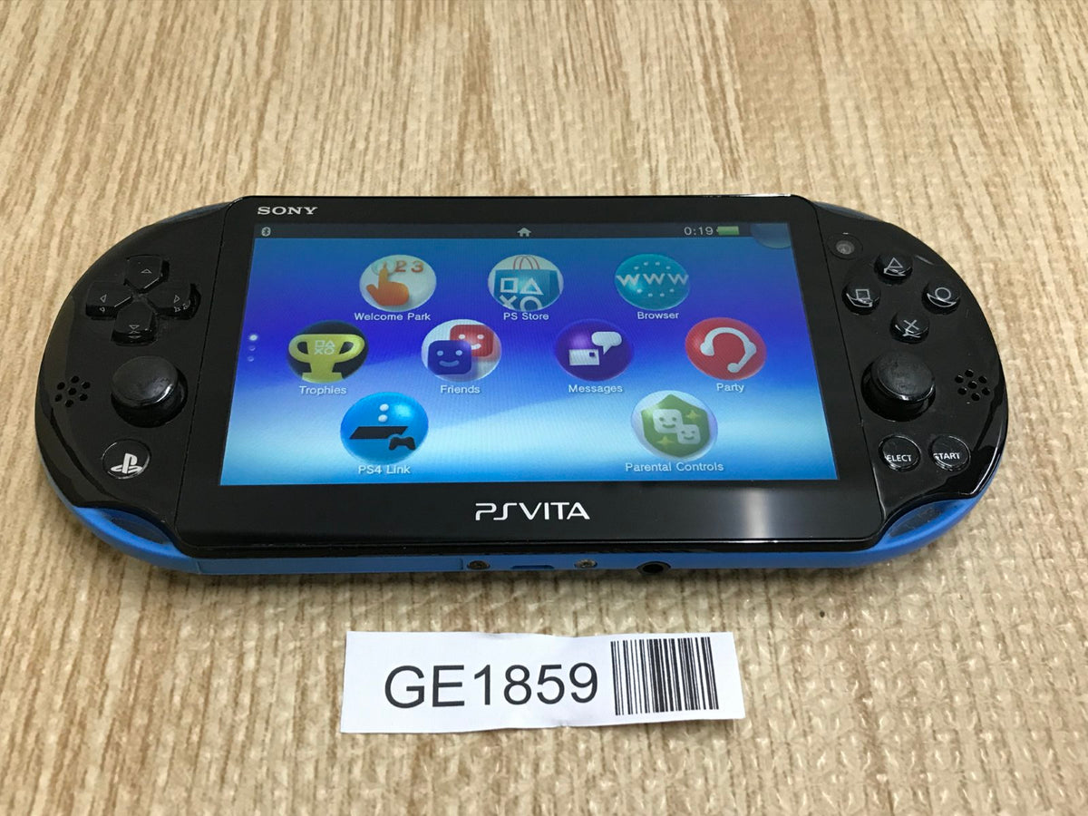 PS Vita PCH-2000 BLUE BLACK Console Japan - Tested Working GE1859
