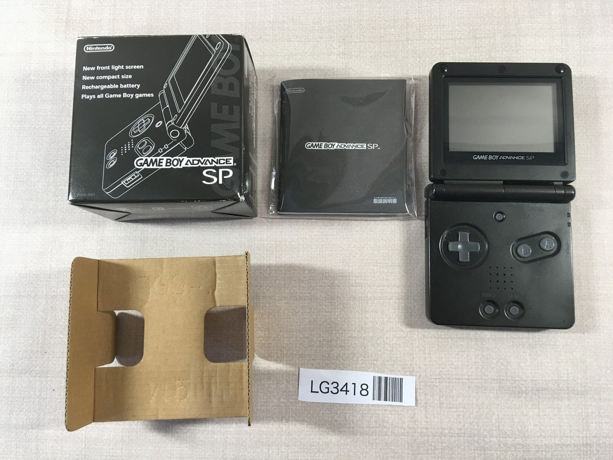 GAME BOY ADVANCE SP 本体とカセット４つ LG3418 GameBoy Advance SP Onyx Black BOXED Game Boy Console
