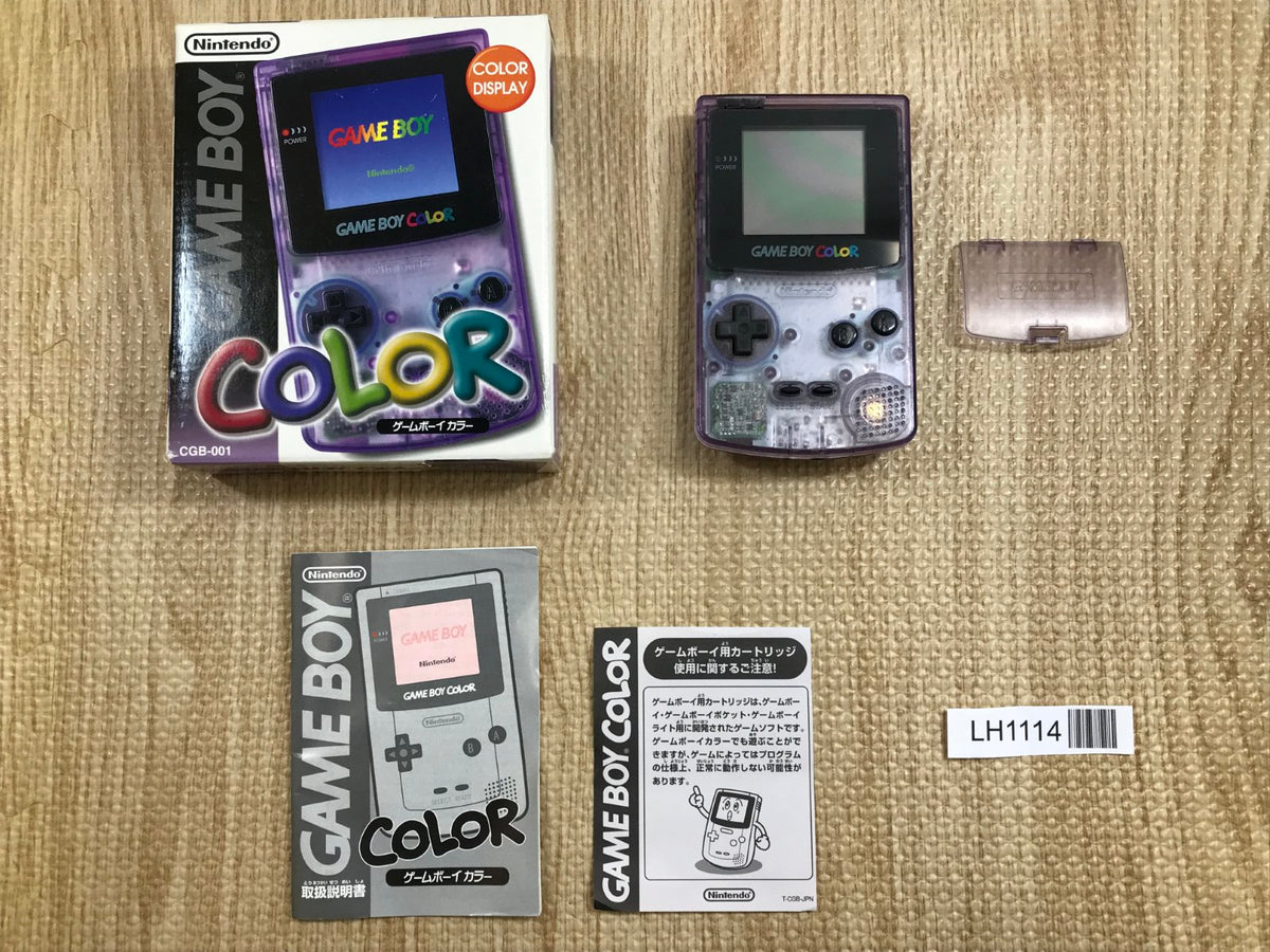 GameBoy Color Clear Purple Console Boxed Nintendo Japan - Tested