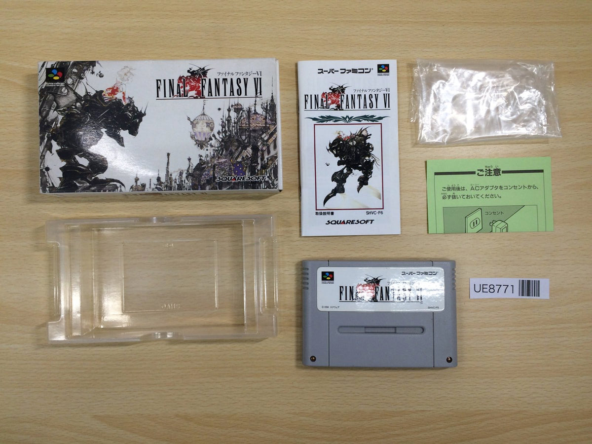 UE8771 Final Fantasy VI 6 BOXED SNES Super Famicom Japan