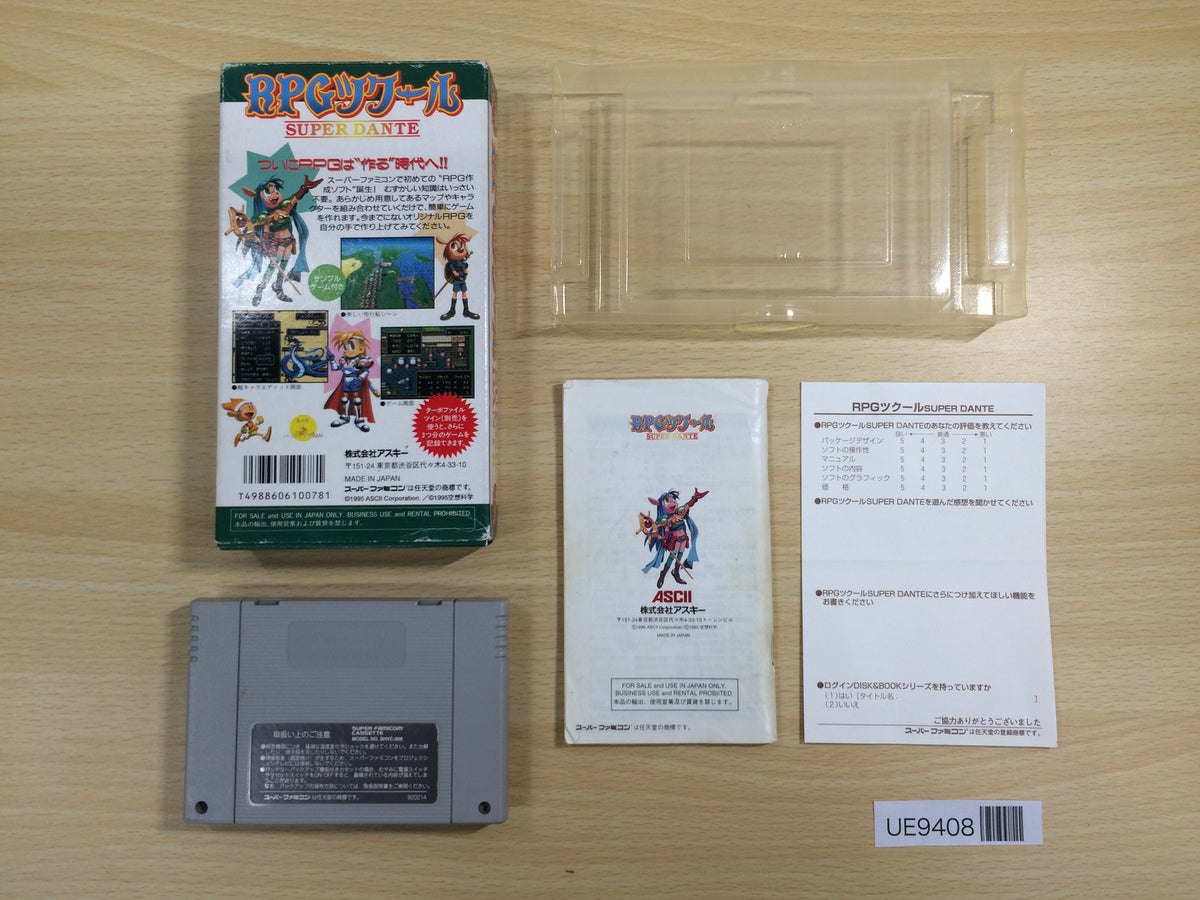 UE9408 RPG Tsukuru Super Dante Maker BOXED SNES Super