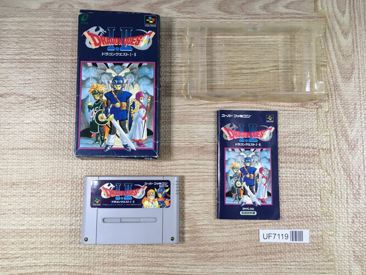 Dragon Quest 1 & 2 Boxed Nintendo Super Famicom SNES Japan