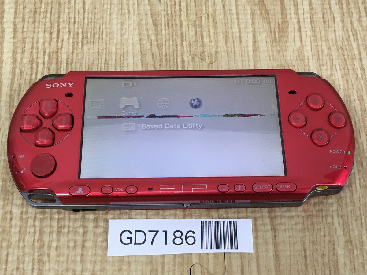 GD7186 Plz Read Item Condi PSP-3000 RADIANT RED SONY PSP
