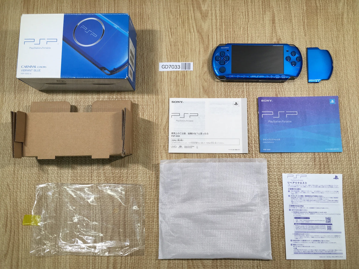 GD7033 PSP-3000 VIBRANT BLUE BOXED SONY PSP Console Japan