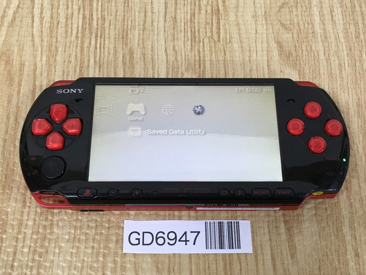 GD6947 Plz Read Item Condi PSP-3000 BLACK & RED SONY PSP