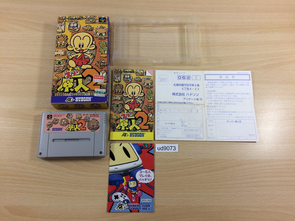 ud9073 Super Genjin 2 Super Bonk BOXED SNES Super Famicom Japan
