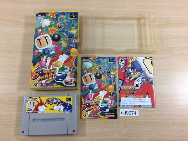 ud9074 Super Bomberman 5 BOXED SNES Super Famicom Japan
