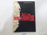 fc9256 Wizardry NES Video Game Guide Book Japan