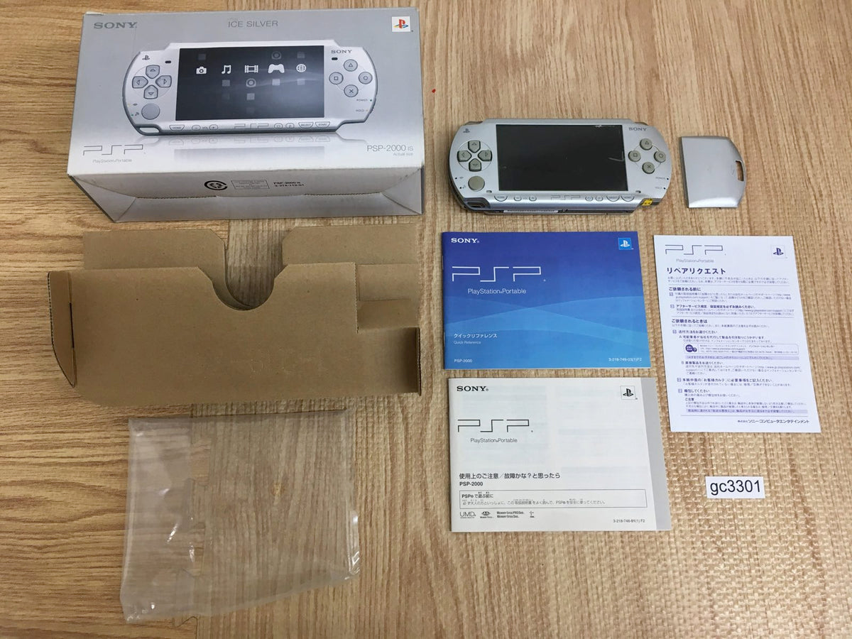 PSP(箱付き） GC3301 Tested Working - PSP-2000 ICE Silver BOXED SONY PSP