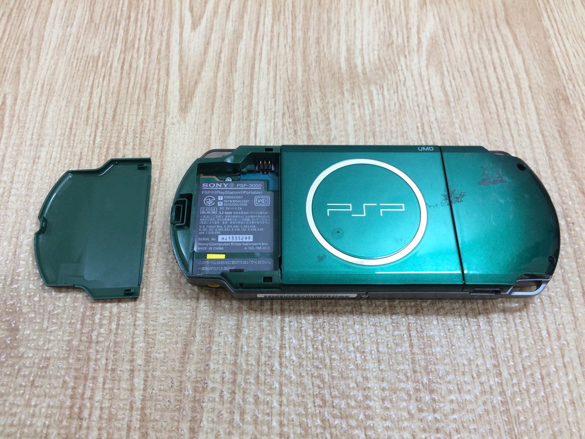 PSP-3000 SPIRITED GREEN SONY PSP Console Japan - Tested Working