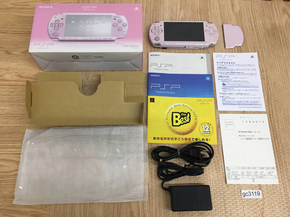 PSP-2000 ROSE PINK BOXED SONY PSP Console Japan - Tested Working