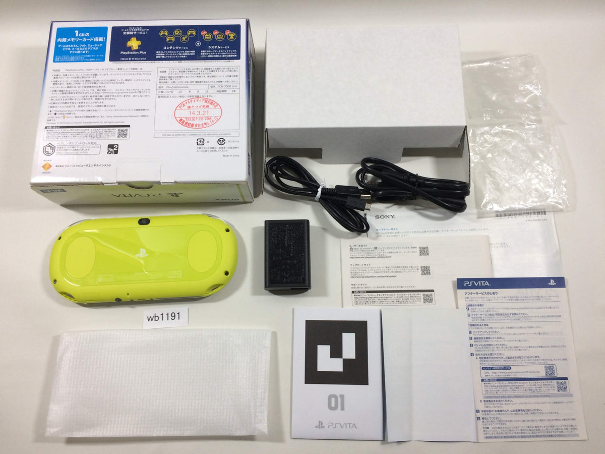 PS Vita PCH-2000 LIME GREEN & WHITE BOXED PSP Console - Tested