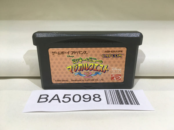 BA5098 Disney's Magical Quest Mickey Minnie Mouse 2 GameBoy Advance Japan