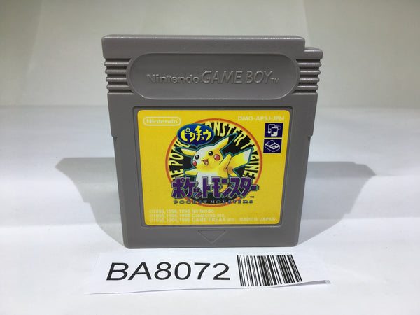 BA8072 Pokemon Pikachu Yellow GameBoy Game Boy Japan