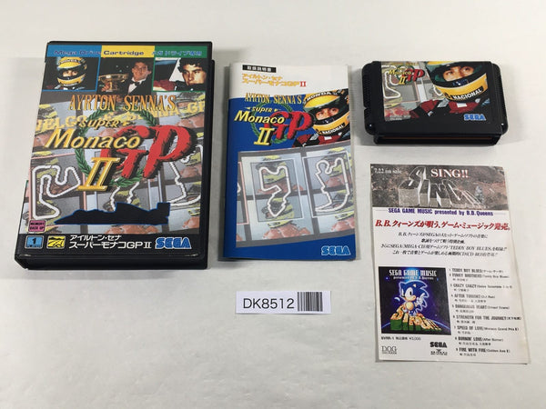 DK8512 Ayrton Senna's Super Monaco GP II BOXED Mega Drive Genesis Japan