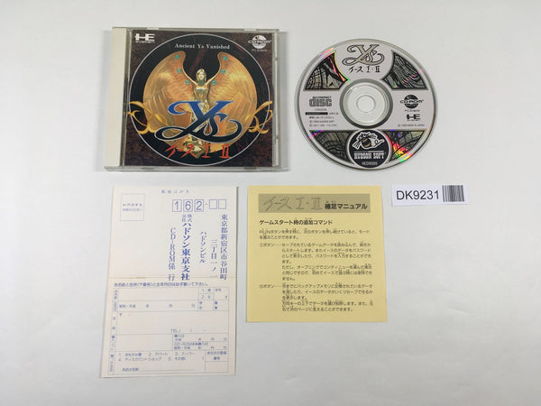 DK9231 Ys 1 & 2 Ancient Ys Vanished CD ROM 2 PC Engine Japan