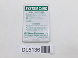 System Card PC Engine TurboGrafx HU Japan - DL5136