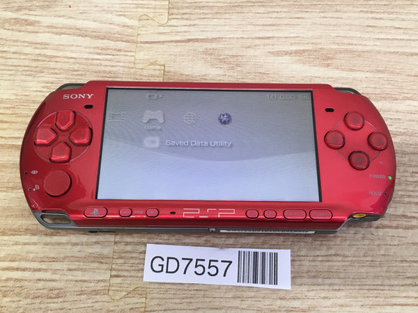 GD7557 No Battery PSP-3000 RADIANT RED SONY PSP Console Japan