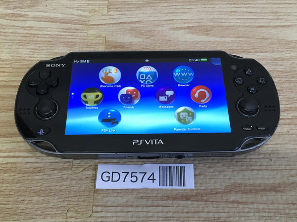 GD7574 Plz Read Item Condi PS Vita PCH-1000 CRYSTAL BLACK SONY PSP Console Japan