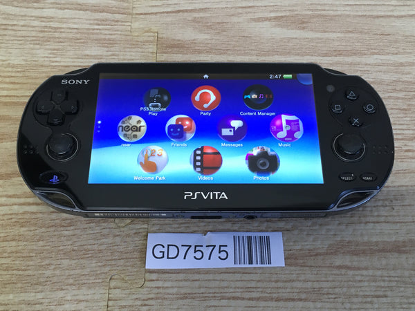 GD7575 Plz Read Item Condi PS Vita PCH-1000 CRYSTAL BLACK SONY PSP Console Japan