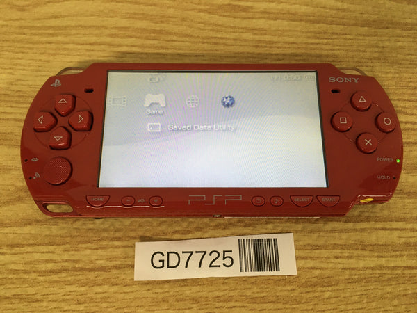 GD7725 Plz Read Item Cond PSP-2000 DEEP RED SONY PSP Console Japan