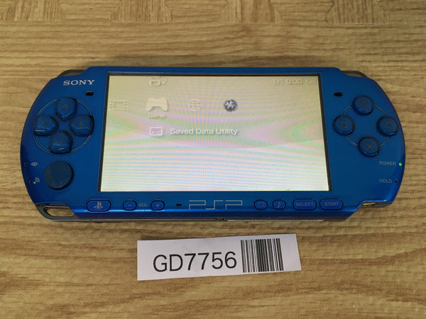 GD7756 Plz Read Item Condi PSP-3000 VIBRANT BLUE SONY PSP Console Japan