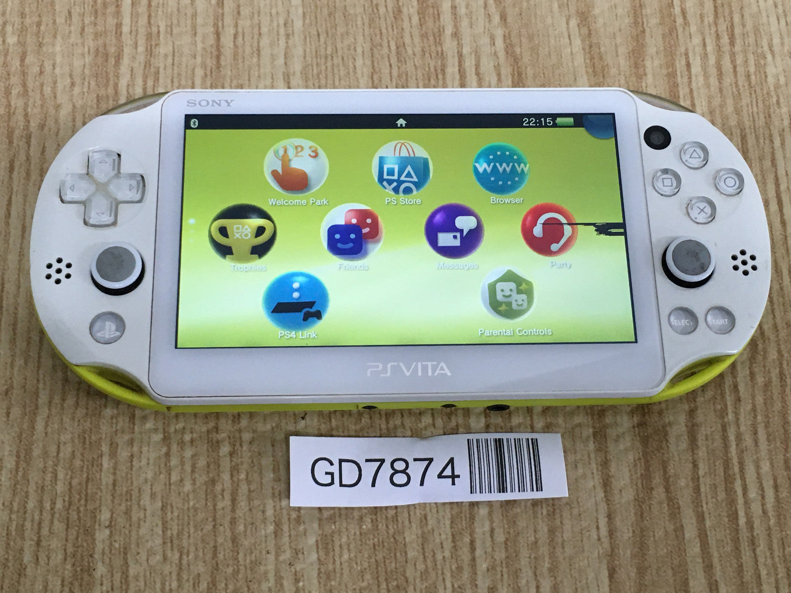 GD7874 Plz Read Item Co PS Vita PCH-2000 LIME GREEN WHITE