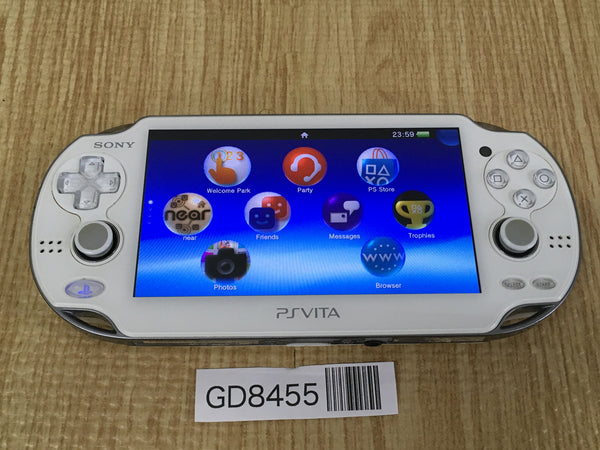 GD8455 Plz Read Item Condi PS Vita PCH-1000 CRYSTAL WHITE SONY PSP Console Japan