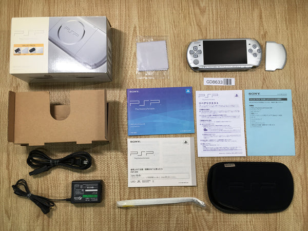 GD8633 PSP-3000 MYSTIC Silver BOXED SONY PSP Console Japan