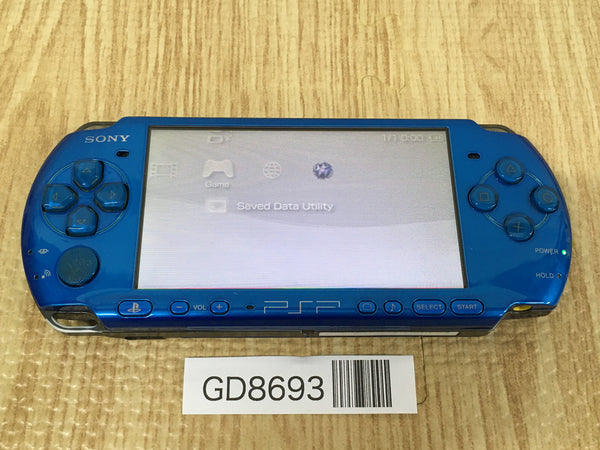 GD8693 Plz Read Item Condi PSP-3000 VIBRANT BLUE SONY PSP Console Japan