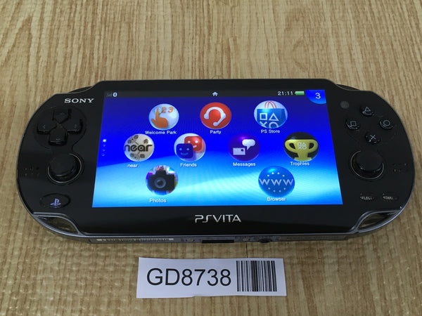 GD8738 Plz Read Item Condi PS Vita PCH-1000 CRYSTAL BLACK SONY PSP Console Japan