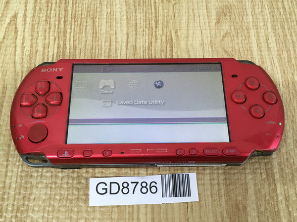 GD8786 With Defects - PSP-3000 RADIANT RED SONY PSP Console Japan