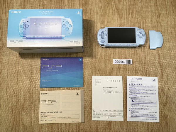 GD9253 Tested Working - PSP-2000 FELICIA BLUE BOXED SONY PSP Console Japan