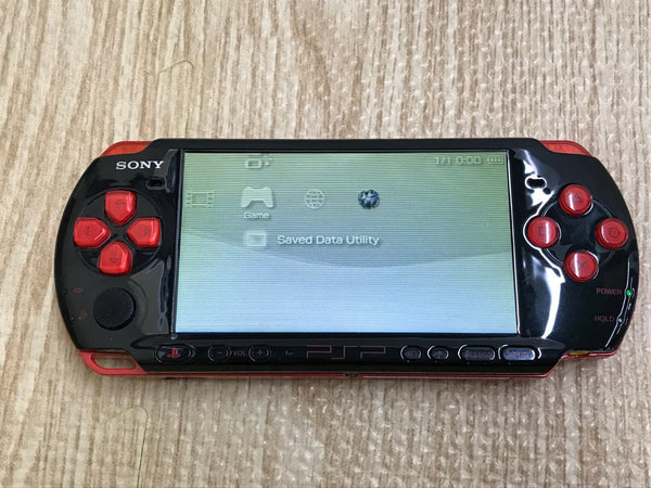 PSP-3000 BLACK & RED Console Boxed Japan - Tested Working GE1596