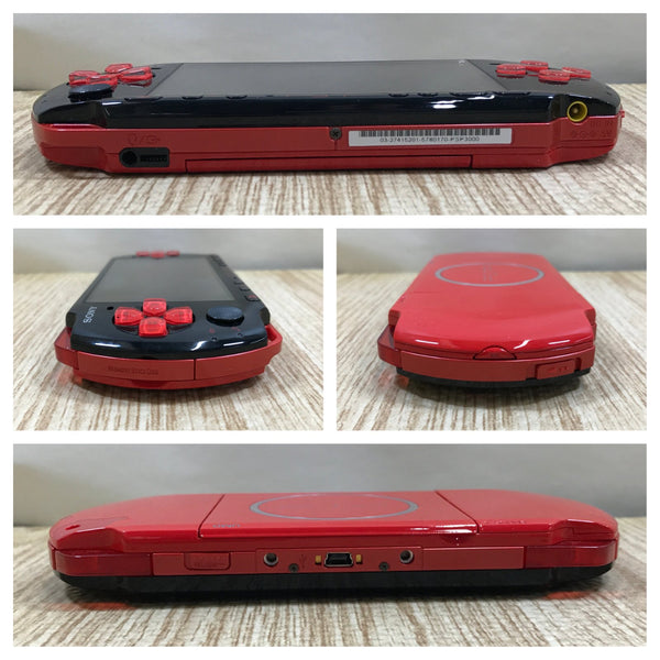 PSP-3000 BLACK & RED Console Boxed Japan - Tested Working GE1596