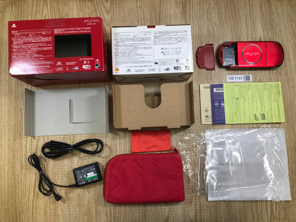 PSP-3000 RADIANT RED Console Boxed Japan - Tested Working GE1747