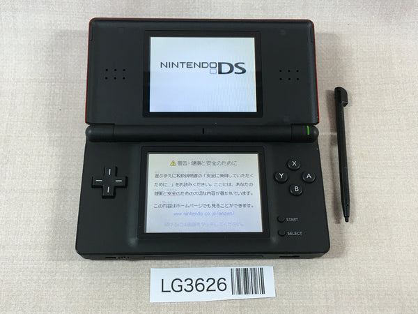LG3626 No Battery Nintendo DS Lite Crimson Black Console Japan